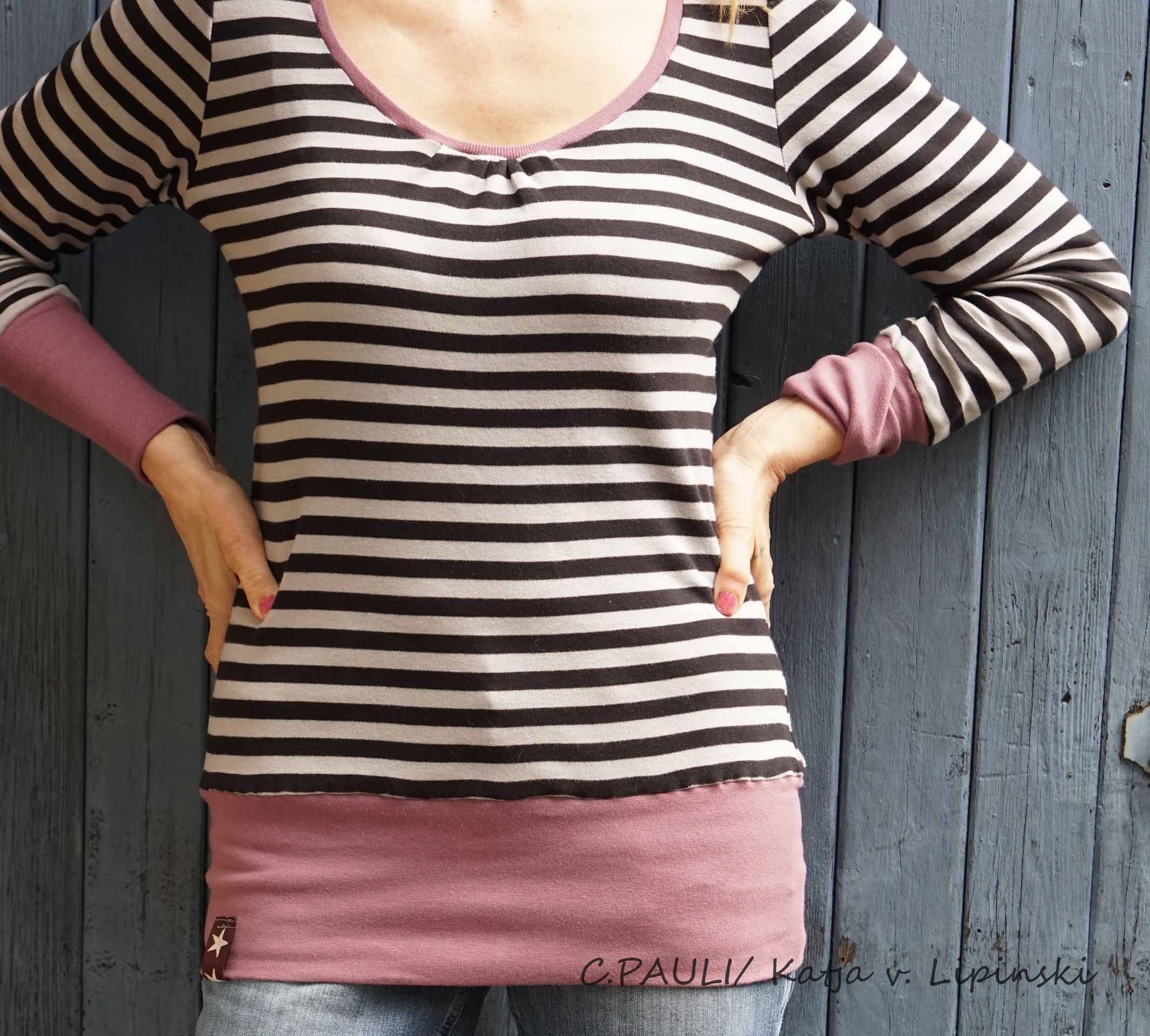 Nähblog: Langarmshirt mit gekräuselter Schulterpartie und gekräuseltem  Ausschnitt. ♥ | C.Pauli Nature Blog