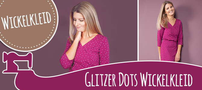 Wickelkleid mit Glitzer-Dots