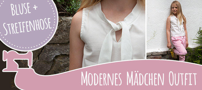 Modernes Mädchen Outfit – Bluse und Streifenhose