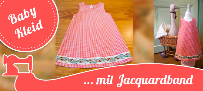 Babykleid mit Jacquardband