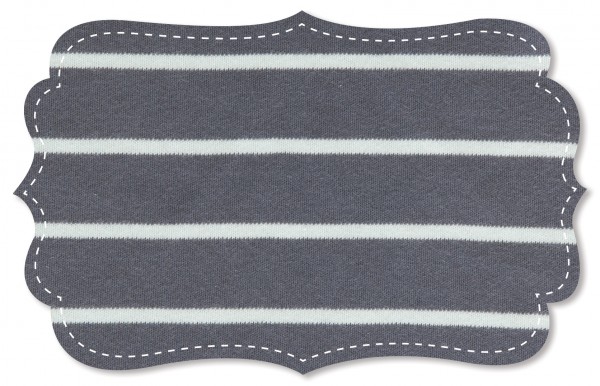Interlock Stoff - Ringel - india ink/cloud blue