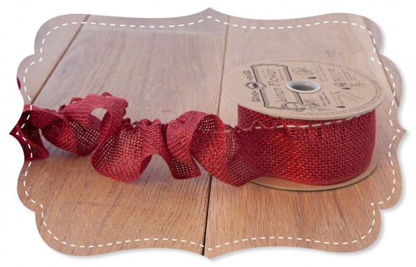Leinen Ziehband rot 40mm für Stoffblumen