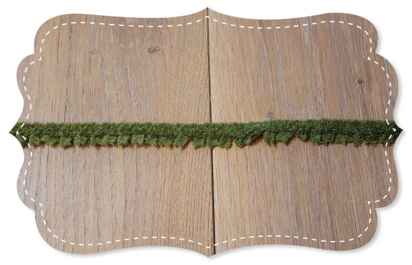 Chenille ribbon Cadiz olive branch