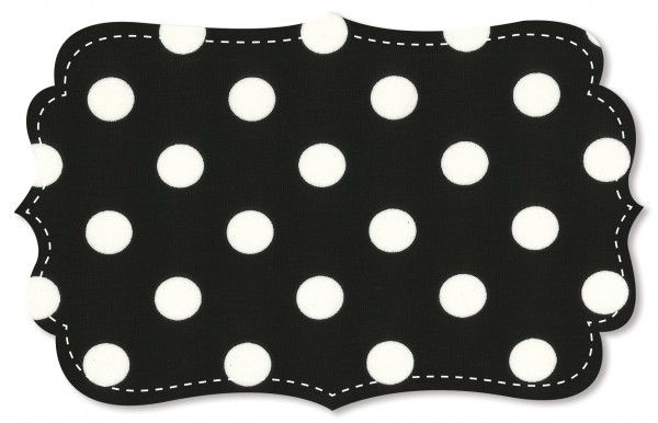 Jersey singolo - Tessuto a grandi pois - jet black/bianco