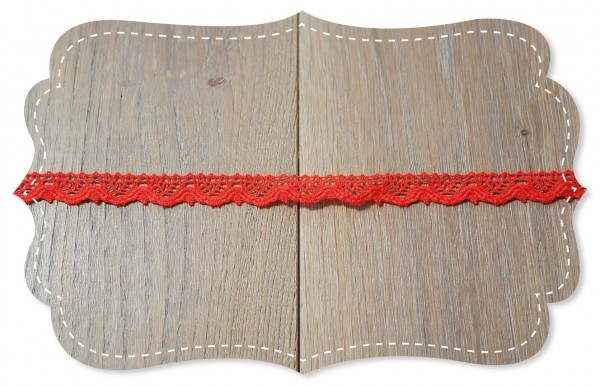 Organic cotton lace Alicante mandarin red