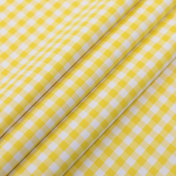 Fine poplin - woven check - yellow/white