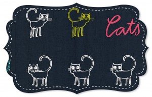 Fine poplin - Cats blue Fine poplin - Cats blue