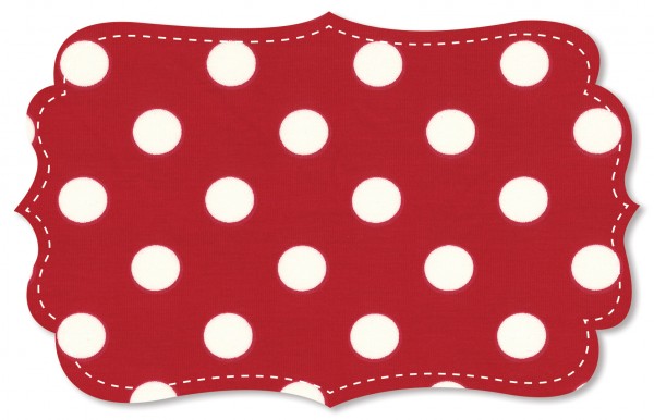 Single Jersey - big dots - tango red/white