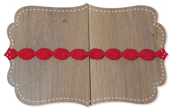 Organic cotton ribbon Bilbao rococco red