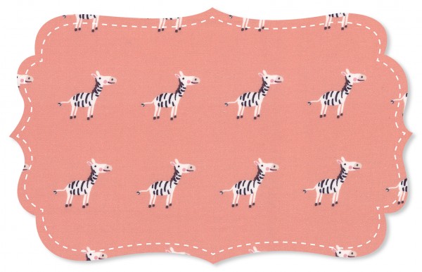 Batist Stoff - Zebras rosa