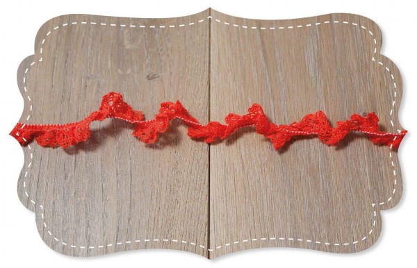 Elastic organic cotton lace Morella mandarin red