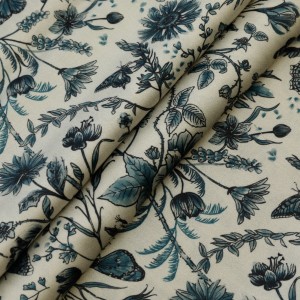 Eco-Viskose - Papillon, graublau Eco-Viskose - Papillon, graublau