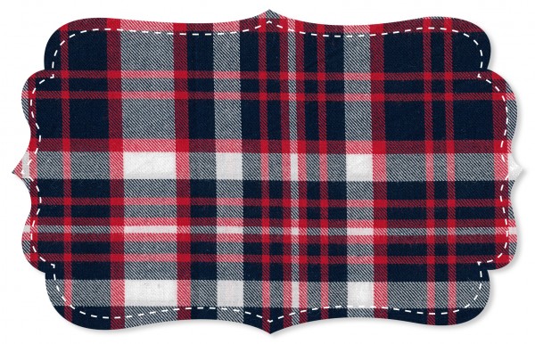 Flanell Karo Stoff - Karo - navy blazer/tango red/ weiß